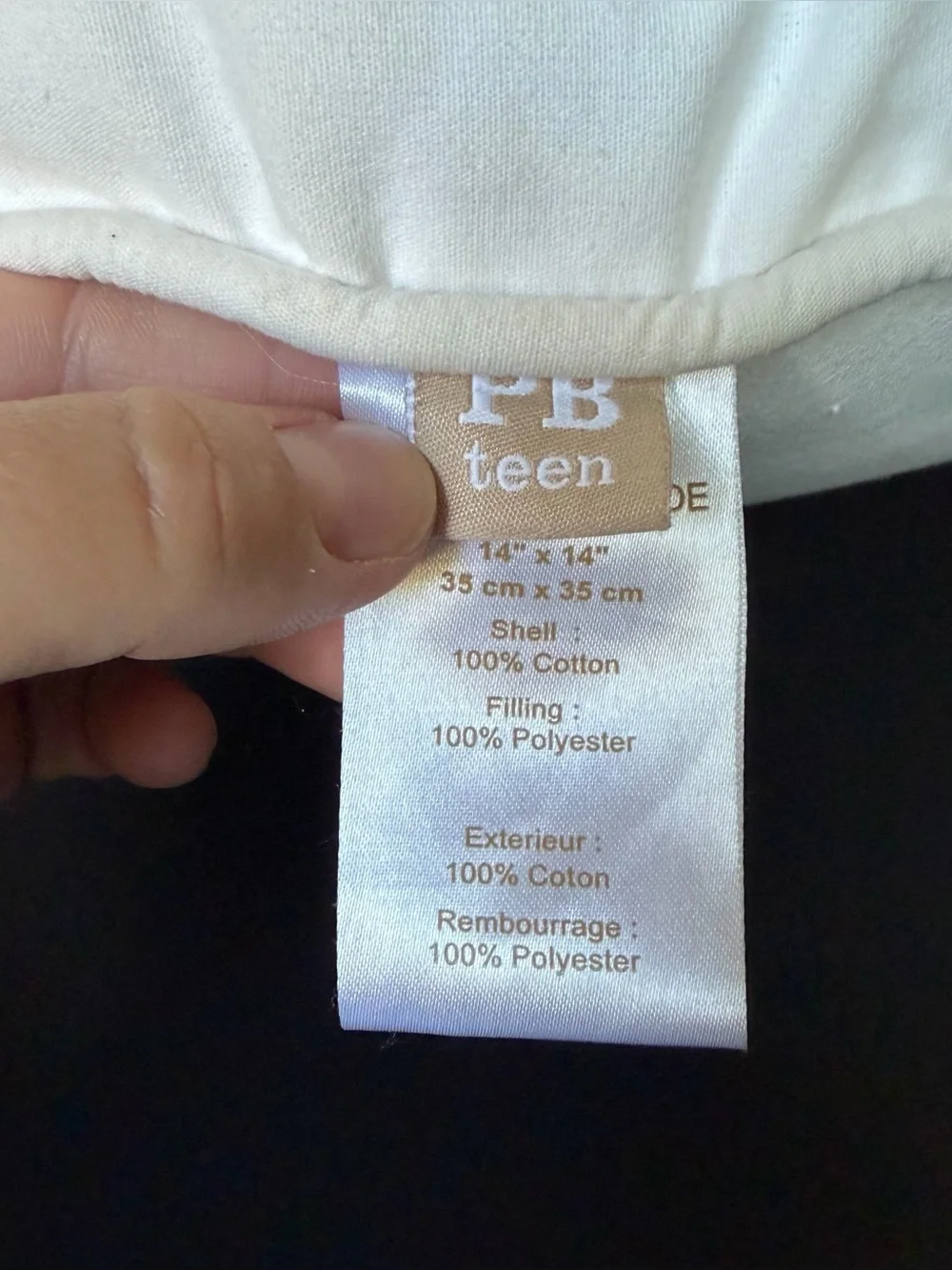 Pottery Barn Teen Sequin Peace Throw Pillow White Gold Bedroom Decor